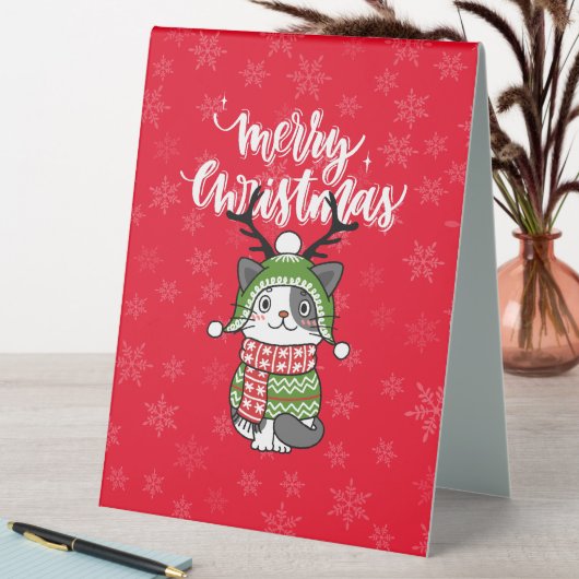 Plaque De Table Cute Chat Noël Stocking fourchettes Galore (En SItu (Tableau))