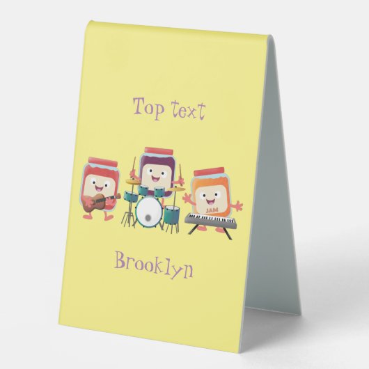 Plaque De Table Cute confiture session dessin animé musicien humou (Recto)