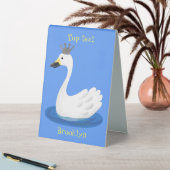 Plaque De Table Cute cygne blanc avec dessin de la couronne (En SItu (Tableau))
