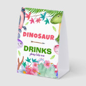 Plaque De Table Cute Girl Dinosaur 1st Birthday Party (Recto)