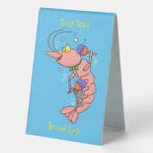 Plaque De Table Cute happy shrimp, dessin animé de crevettes (Verso)