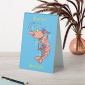 Plaque De Table Cute happy shrimp, dessin animé de crevettes (En SItu (Tableau))