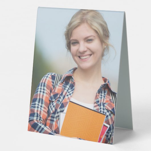 Plaque De Table Cute Hugs & Kisses Photo 2025 Graduation Merci (Verso)