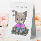 Plaque De Table Cute Kitty Chat et Papillon (In SItu (Mariage))