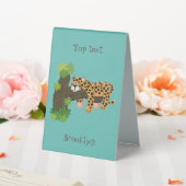 Plaque De Table Cute leopard sleeping in tree cartoon illustration (In SItu (Mariage))