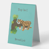 Plaque De Table Cute leopard sleeping in tree cartoon illustration (Recto)