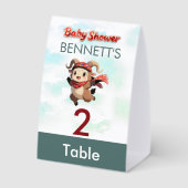 Plaque De Table Cute Ram Winter Baby Shower Table Number (Verso)