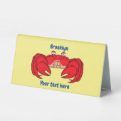 Plaque De Table Cute red crab cartoon (Verso)