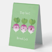 Plaque De Table Cute turnip légumes trio chanter dessin animé (Verso)