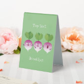 Plaque De Table Cute turnip légumes trio chanter dessin animé (In SItu (Mariage))