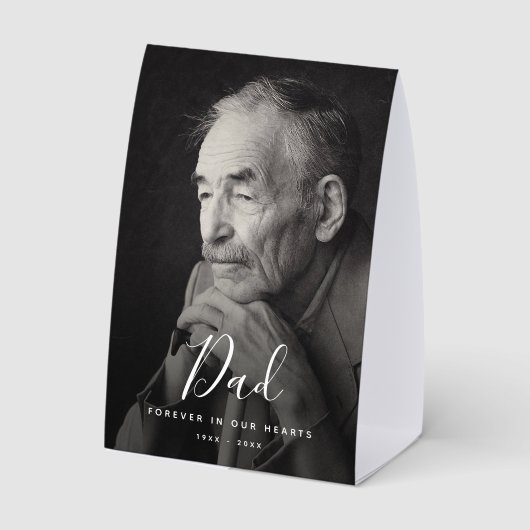 Plaque De Table Dad Photo Memorial Table Tent (Verso)