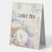 Plaque De Table Dahlias blanc et violet (Verso)