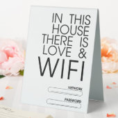 Plaque De Table Dans cette maison il y a l'amour et WiFi (In SItu (Mariage))