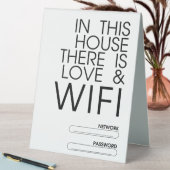 Plaque De Table Dans cette maison il y a l'amour et WiFi (En SItu (Tableau))