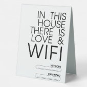 Plaque De Table Dans cette maison il y a l'amour et WiFi (Verso)