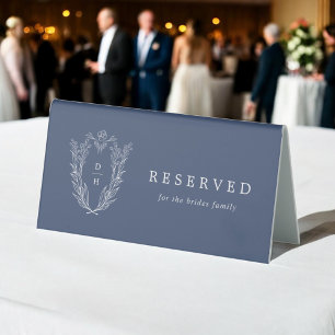 Plaque De Table DAPHNE Bleu foncé Élégant Mariage de marine Réserv