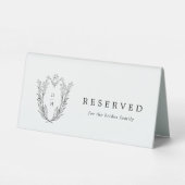 Plaque De Table DAPHNE Crest Blanc Noir Vert Mariage Réservé (Verso)