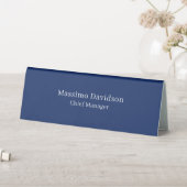 Plaque De Table Dark Blue Modern Minimalist Simple Serif Font (En SItu (Tableau))