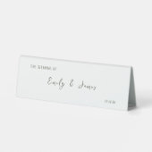 Plaque De Table Dark Sage Green Botanical Wedding (Verso)