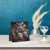 Plaque de table de la famille Owl avec l'Easel (Insitu)