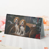 Plaque De Table Décor de Noël beagle Snowy Sleigh (In SItu (Mariage))