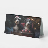 Plaque De Table Décor de Noël Bernedoodle Snowy Sleigh (Recto)