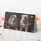 Plaque De Table Décor de Noël Bulldog Snowy Sleigh (In SItu (Mariage))