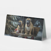 Plaque De Table Décor de Noël Bullmastiff Snowy Sleigh (Recto)