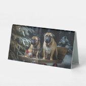 Plaque De Table Décor de Noël Bullmastiff Snowy Sleigh (Verso)
