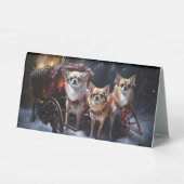 Plaque De Table Décor de Noël Chihuahua Snowy Sleigh (Verso)