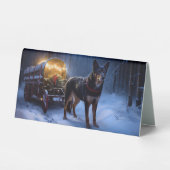 Plaque De Table Décor de Noël Kelpie Snowy Sleigh (Recto)