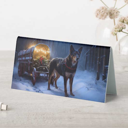 Plaque De Table Décor de Noël Kelpie Snowy Sleigh (En SItu (Tableau))