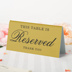 Plaque De Table Décoration de table réservée en or métallisé moder