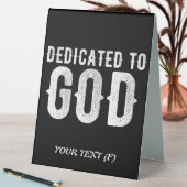 PLAQUE DE TABLE DÉDIÉ À DIEU COOL PERSONNALISABLE TEXTE BLANC (En SItu (Tableau))