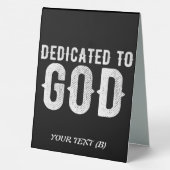 PLAQUE DE TABLE DÉDIÉ À DIEU COOL PERSONNALISABLE TEXTE BLANC (Verso)