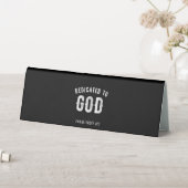 PLAQUE DE TABLE DÉDIÉ À DIEU TEXTE BLANC PERSONNALISABLE (En SItu (Tableau))
