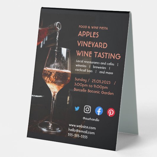 Plaque De Table dégustation de vin caritatif vigne boisson aliment (Recto)