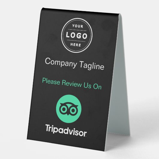 Plaque De Table Demande d'avis TripAdvisor avec logo et code QR (Verso)