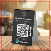 Plaque De Table Demande d'avis TripAdvisor avec logo et code QR