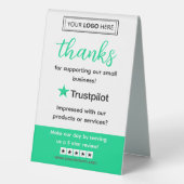 Plaque De Table Demande d'avis Trustpilot avec code QR scannable (Verso)