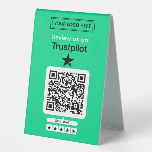 Plaque De Table Demande d'avis Trustpilot avec code QR scannable (Recto)