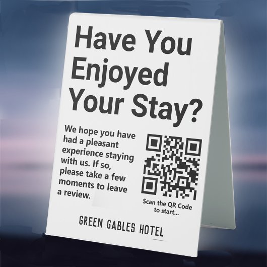 Plaque De Table Demander aux clients de laisser une révision du co