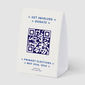 Plaque De Table Democratic Party Campaign Personalized QR & Photo (Verso)
