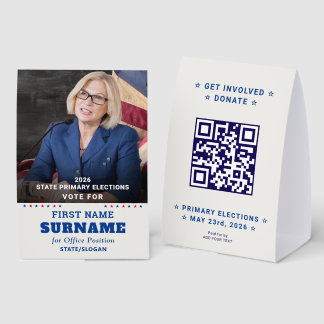 Plaque De Table Democratic Party Campaign Personalized QR & Photo
