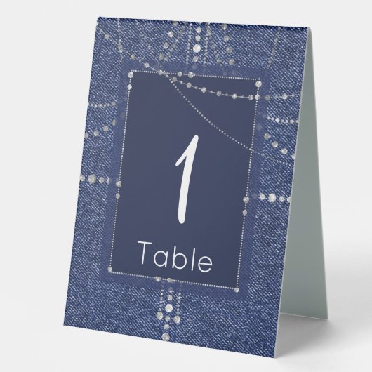 Plaque De Table Denim et diamants (Recto)