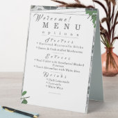 Plaque De Table Dentelle blanche et Feuille Rose Menu (En SItu (Tableau))