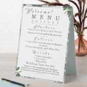 Plaque De Table Dentelle blanche et Feuilles Roses Table # et menu (En SItu (Tableau))