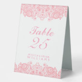 Plaque De Table Dentelle rose et blanche paisley (Recto)