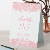 Plaque De Table Dentelle rose et blanche paisley (En SItu (Tableau))