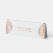 Plaque De Table Dentelle rose-or Floral Mandala Design géométrique (Verso)